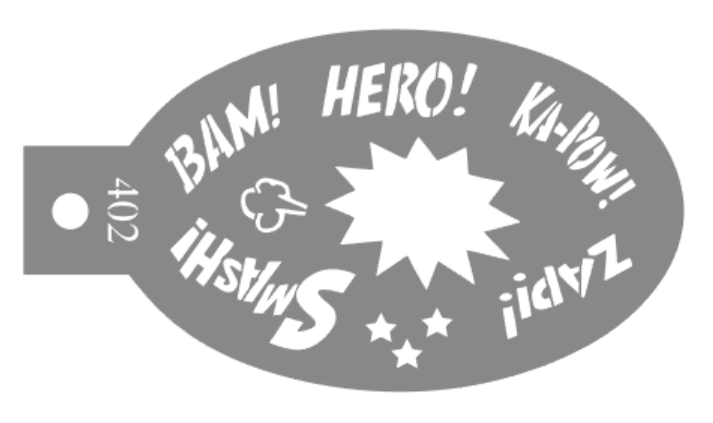 Superhero words stencil
