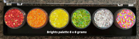 Fairy Snuff glitter paste Brights palette 6 x 6gm