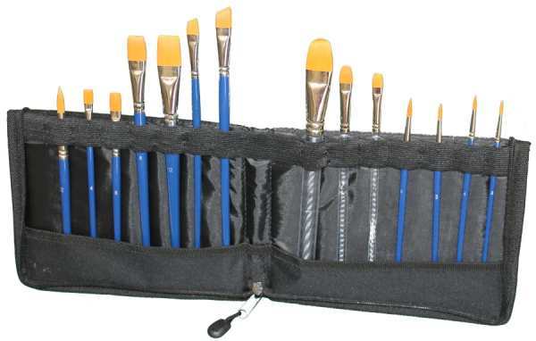 Tag brush set with brush wallet