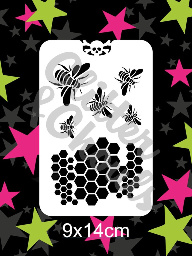 Glitter and ghouls stencil - Bee hive