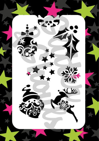 Glitter and ghouls stencil - Christmas fun