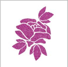 Glitter tattoo stencils - Rose - 5pcs