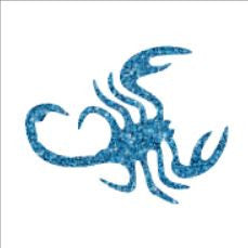 Glitter tattoo stencils - Scorpion - 5pcs