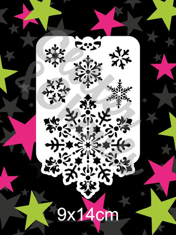 Glitter and ghouls stencil - Snowflake edge