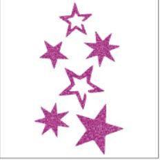 Glitter tattoo stencils - Stars - 5pcs